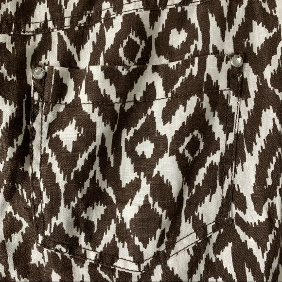 International Concept Brown Print Linen Pants - Picture 6 of 9